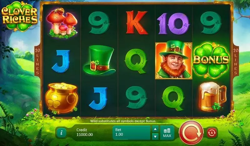 Clover Riches  Real Money Slot made by Playson - Main Screen Reels