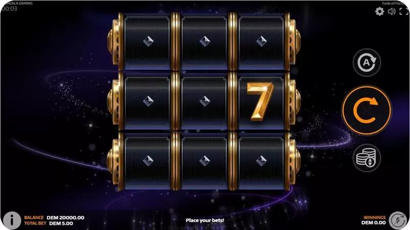 Code of Fortune  Real Money Slot made by Mancala Gaming - Main Screen Reels
