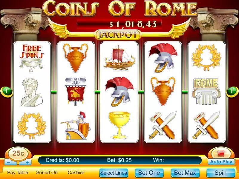 Coins Of Rome  Real Money Slot made by Byworth - Main Screen Reels