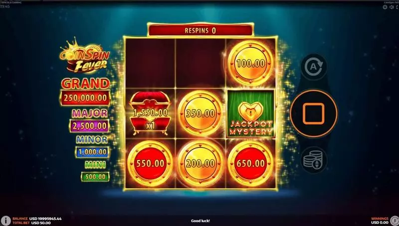 CoinSpin Fever  Real Money Slot made by Mancala Gaming - Main Screen Reels