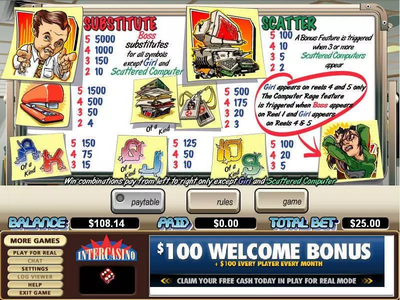 Computer Rage  Real Money Slot made by CryptoLogic - Info and Rules