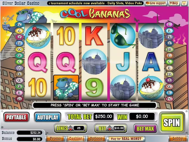 Cool Bananas  Real Money Slot made by WGS Technology - Main Screen Reels