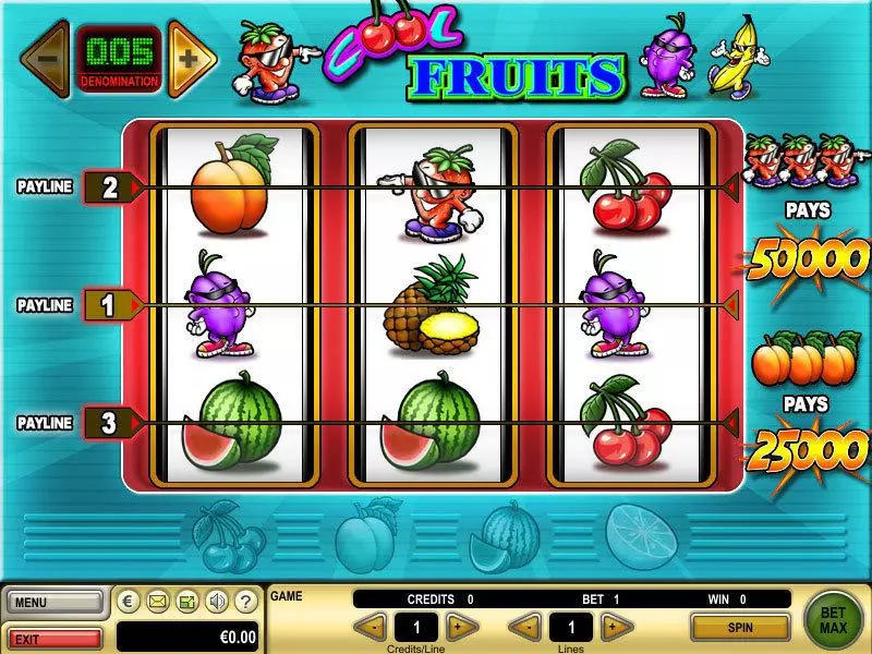 Cool Fruits  Real Money Slot made by GTECH - Main Screen Reels