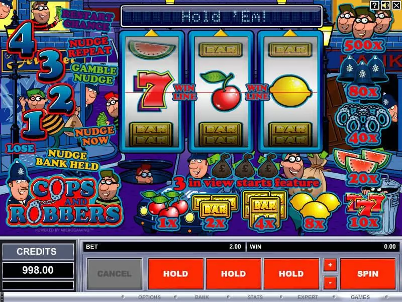 Cops and Robbers  Real Money Slot made by Microgaming - Main Screen Reels