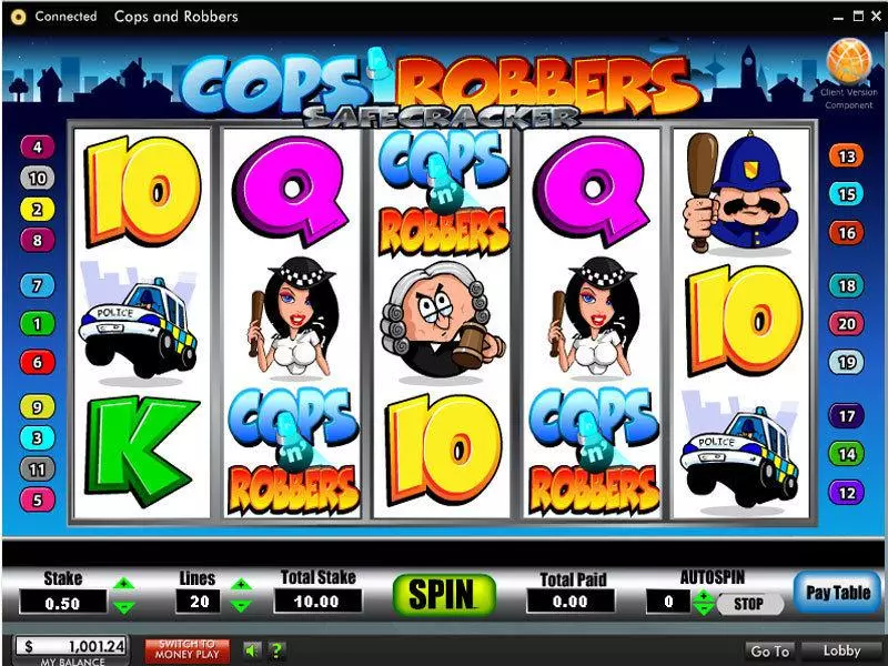 Cops and Robbers Safe Cracker  Real Money Slot made by 888 - Main Screen Reels
