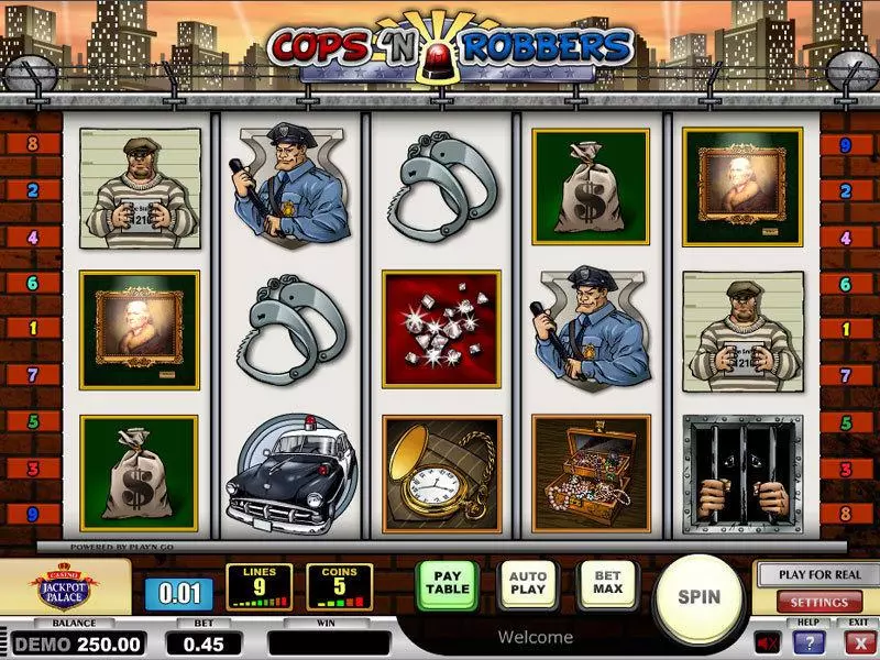 Cops n Robbers  Real Money Slot made by Play'n GO - Main Screen Reels
