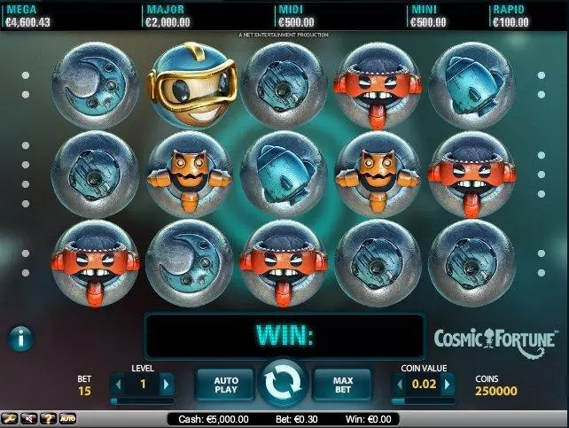 Cosmic Fortune  Real Money Slot made by NetEnt - Main Screen Reels