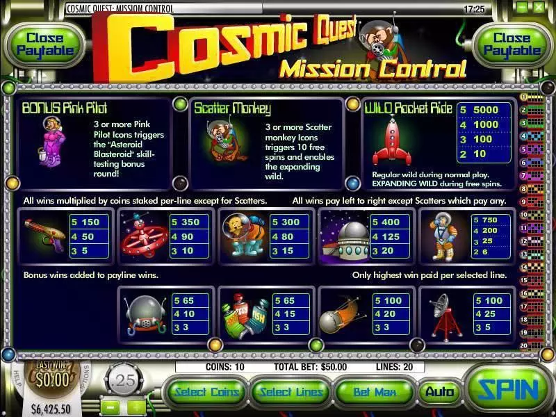 Cosmic Quest Episode One  Real Money Slot made by Rival - Info and Rules