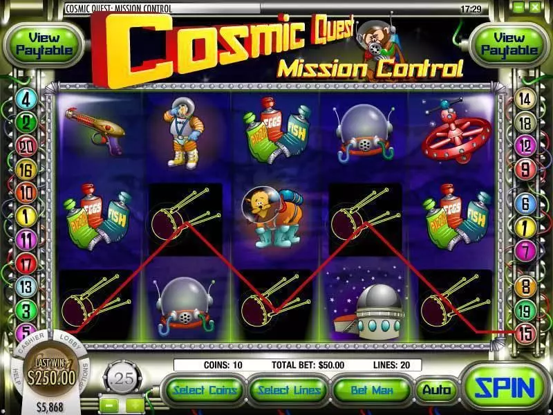 Cosmic Quest Episode One  Real Money Slot made by Rival - Main Screen Reels