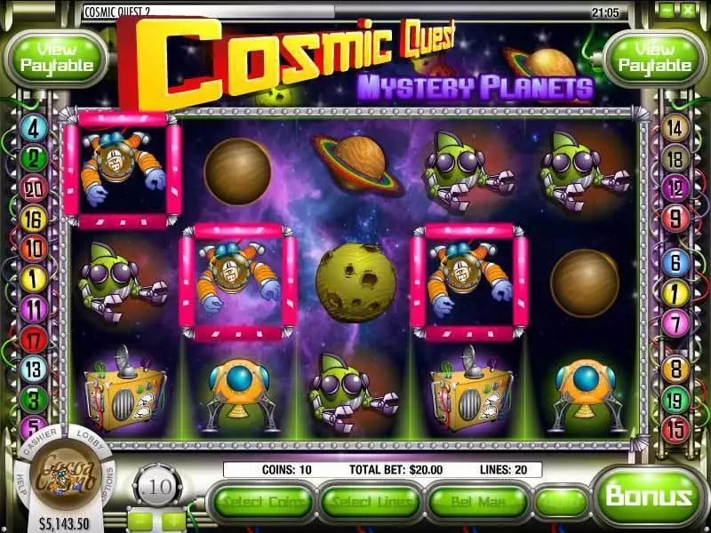Cosmic Quest Episode Two  Real Money Slot made by Rival - Main Screen Reels