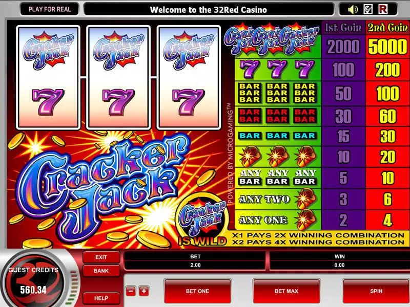 Cracker Jack  Real Money Slot made by Microgaming - Main Screen Reels
