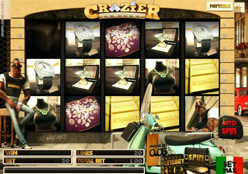 Crazier Jewelry  Real Money Slot made by Sheriff Gaming - Main Screen Reels