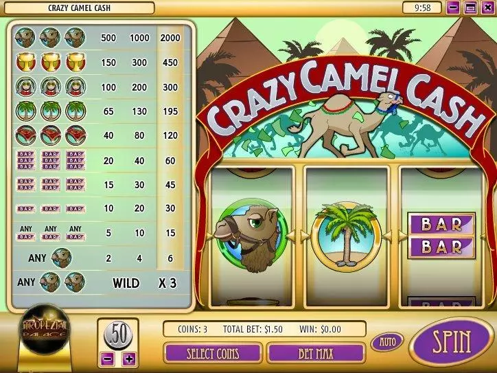 Crazy Camel Cash  Real Money Slot made by Rival - Main Screen Reels