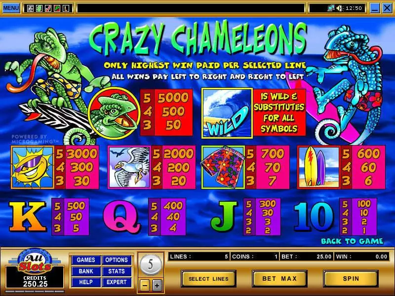 Crazy Chameleons  Real Money Slot made by Microgaming - Info and Rules