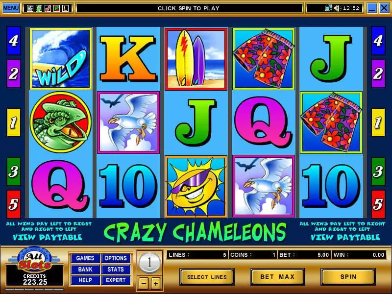 Crazy Chameleons  Real Money Slot made by Microgaming - Main Screen Reels