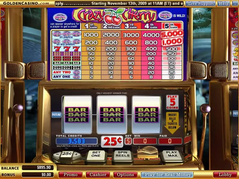 Crazy Cherry  Real Money Slot made by WGS Technology - Main Screen Reels