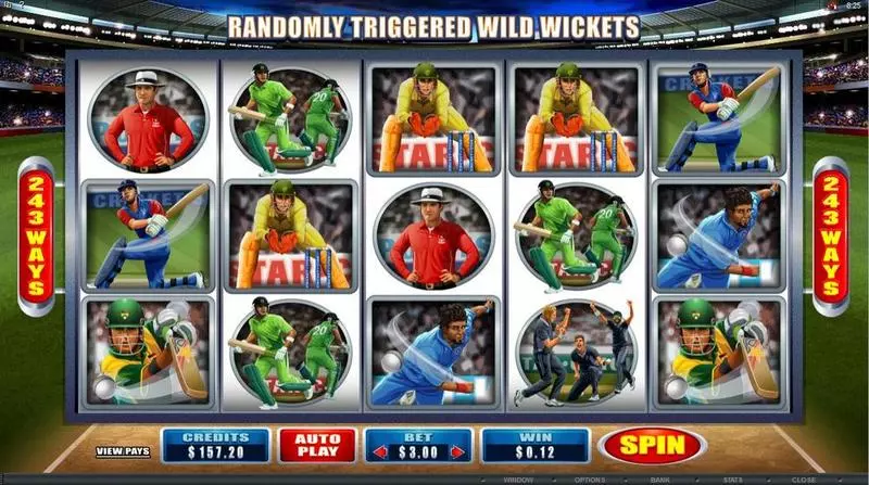 Cricket Star  Real Money Slot made by Microgaming - Main Screen Reels