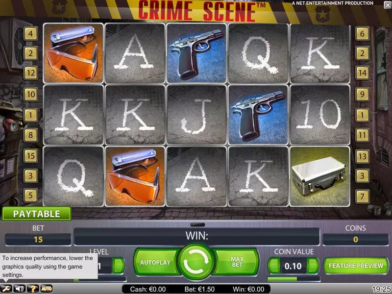 Crime Scene  Real Money Slot made by NetEnt - Main Screen Reels