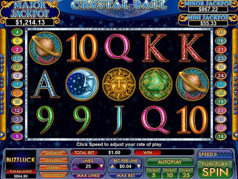 Crystal Ball  Real Money Slot made by NuWorks - Main Screen Reels