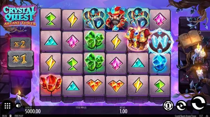 Crystal Quest: ArcaneTower  Real Money Slot made by Thunderkick - Main Screen Reels