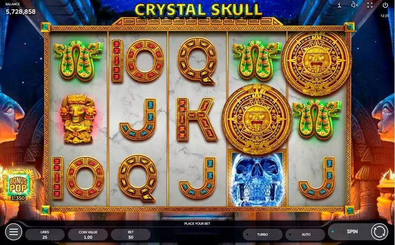 Crystal Skull  Real Money Slot made by Endorphina - Main Screen Reels