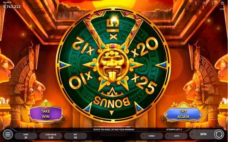 Crystal Skull  Real Money Slot made by Endorphina - Wheel of prizes