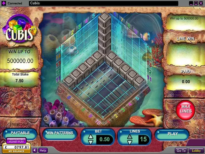 Cubis  Real Money Slot made by 888 - Main Screen Reels