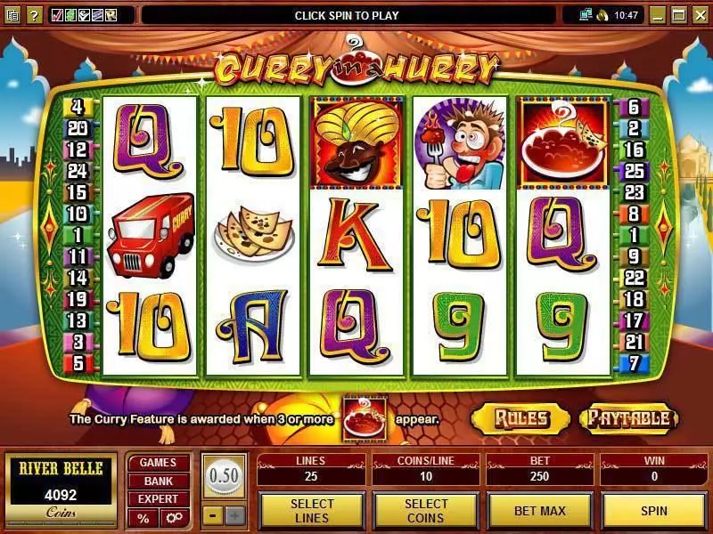 Curry in a Hurry  Real Money Slot made by Microgaming - Main Screen Reels