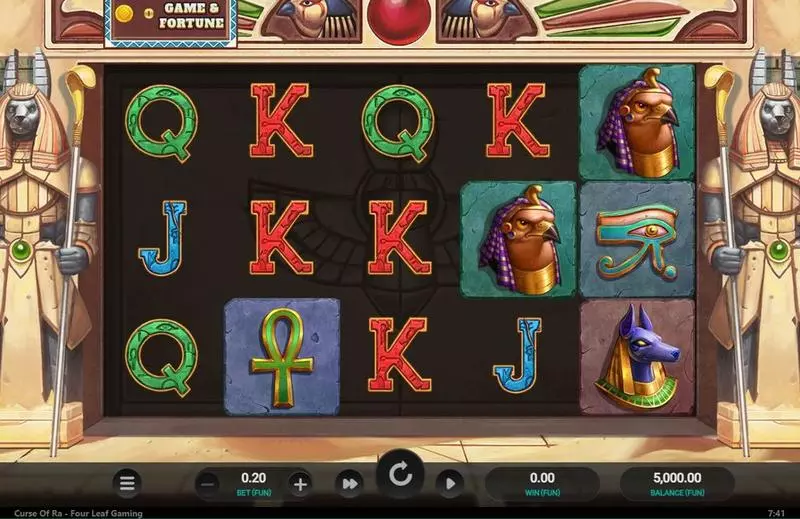 Curse of Ra  Real Money Slot made by Four Leaf Gaming - Main Screen Reels