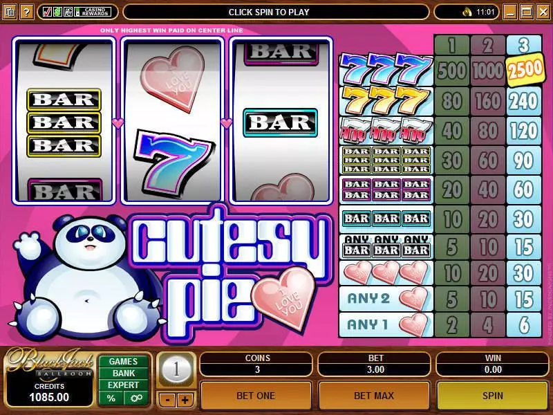 Cutesy Pie  Real Money Slot made by Microgaming - Main Screen Reels