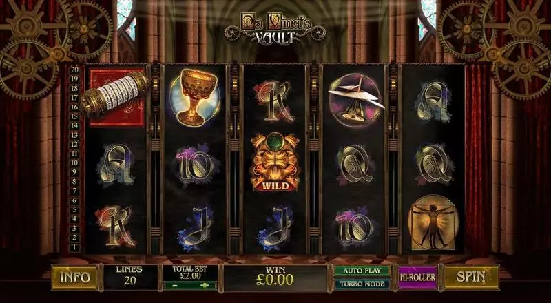 Da Vinci's Vault  Real Money Slot made by PlayTech - Main Screen Reels