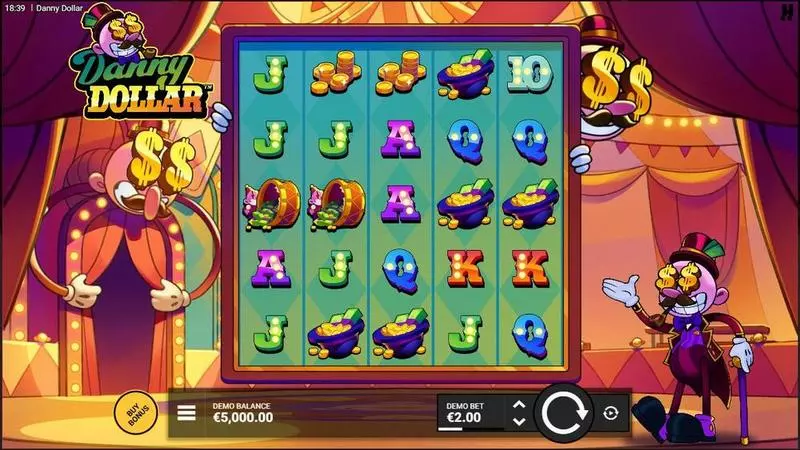Danny Dollar  Real Money Slot made by Hacksaw Gaming - Main Screen Reels