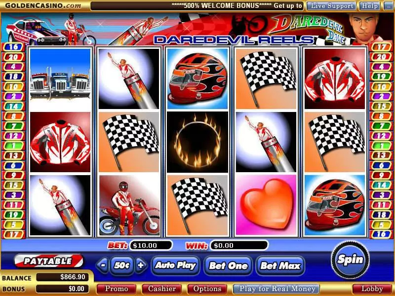 Daredevil Dave  Real Money Slot made by WGS Technology - Main Screen Reels