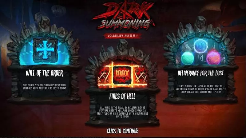 Dark Summoning  Real Money Slot made by Hacksaw Gaming - Introduction Screen