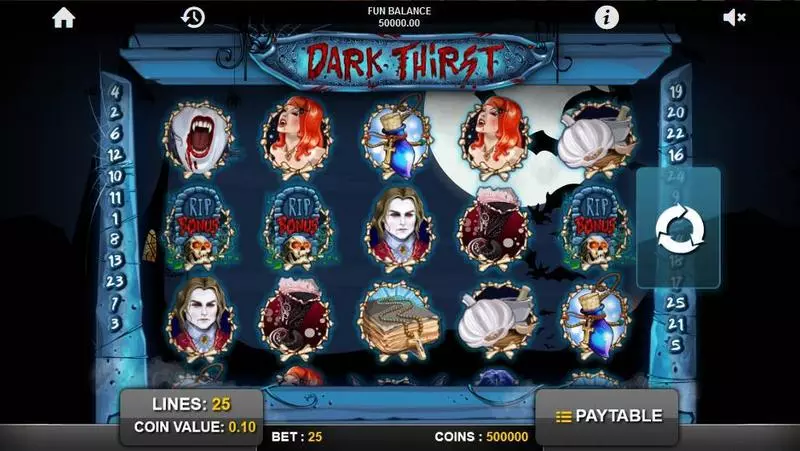 Dark Thirst  Real Money Slot made by 1x2 Gaming - Main Screen Reels