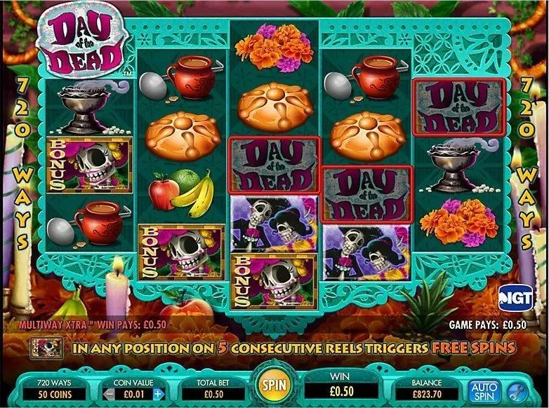 Day of the Dead  Real Money Slot made by IGT - Introduction Screen