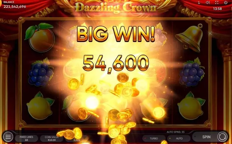 Dazzling Crown  Real Money Slot made by Endorphina - Winning Screenshot