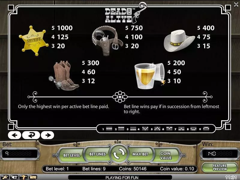 Dead or Alive  Real Money Slot made by NetEnt - Info and Rules