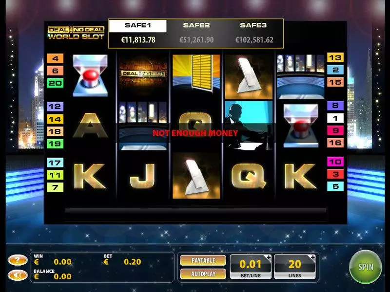 Deal or No Deal World  Real Money Slot made by GTECH - Main Screen Reels