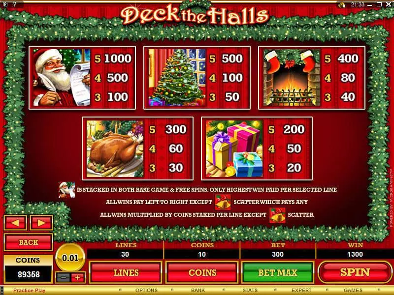 Deck the Halls  Real Money Slot made by Microgaming - Info and Rules