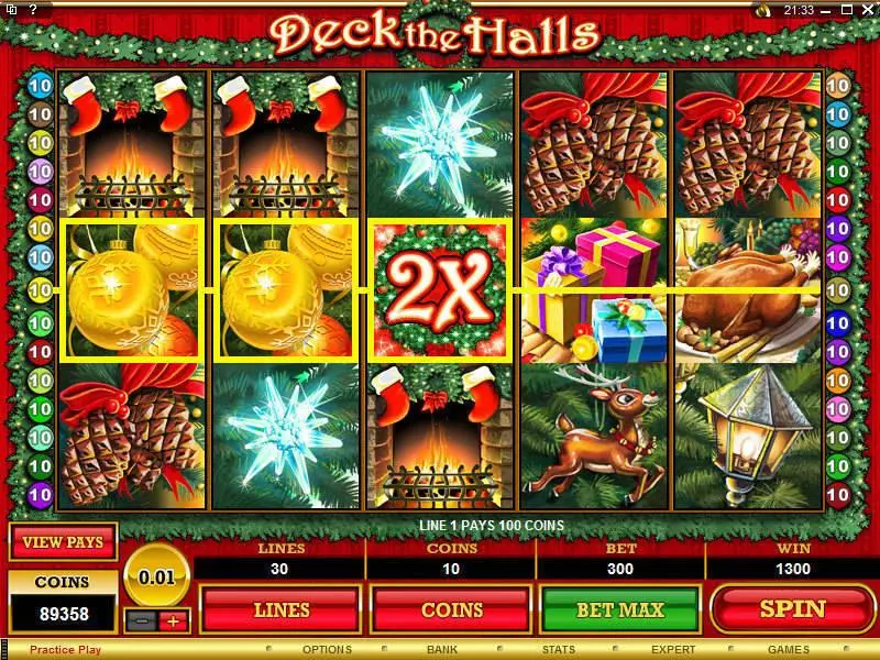 Deck the Halls  Real Money Slot made by Microgaming - Main Screen Reels