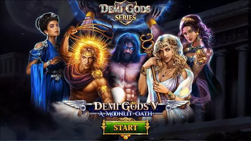 Demi Gods V – A Moonlit Oath  Real Money Slot made by Spinomenal - Introduction Screen