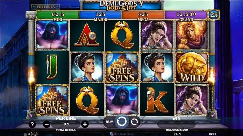 Demi Gods V – Hold and Hit  Real Money Slot made by Spinomenal - Main Screen Reels