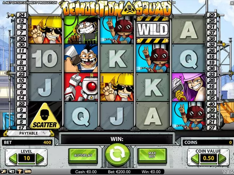 Demolition Squad  Real Money Slot made by NetEnt - Main Screen Reels