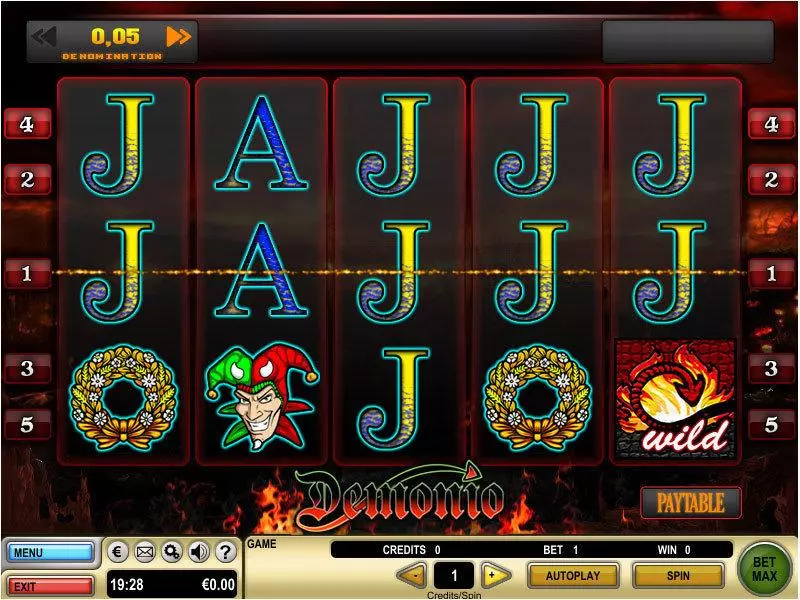 Demonio  Real Money Slot made by GTECH - Main Screen Reels