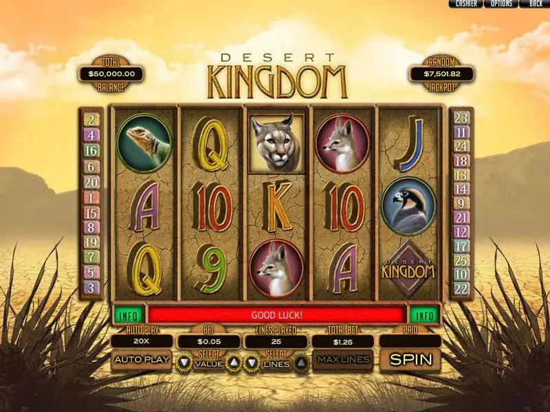 Desert Kingdom  Real Money Slot made by RTG - Main Screen Reels