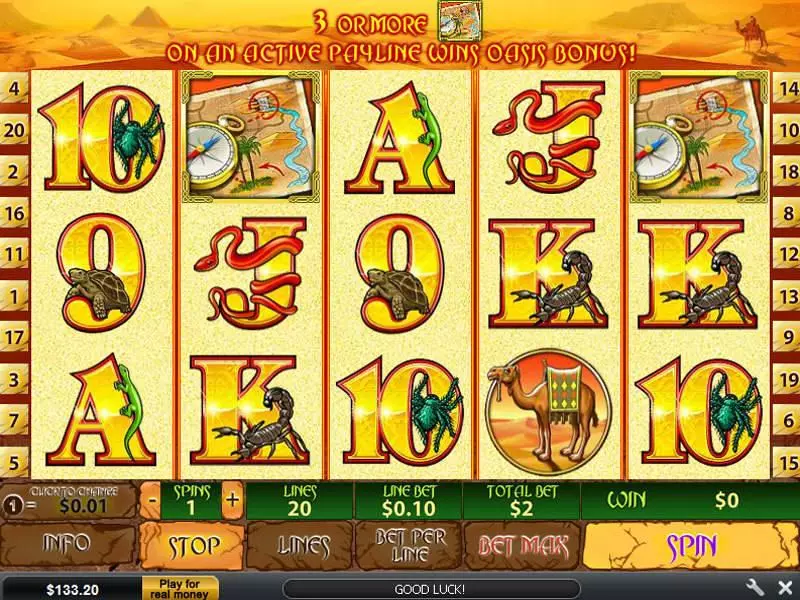 Desert Treasure II  Real Money Slot made by PlayTech - Main Screen Reels