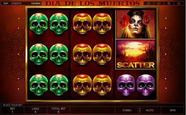 Dia De Los Muertos  Real Money Slot made by Endorphina - Main Screen Reels