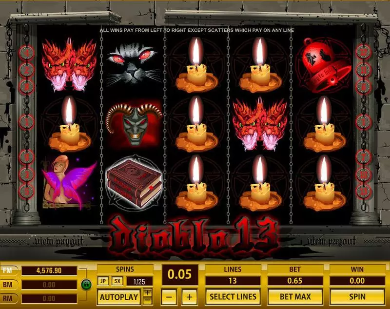 Diablo 13  Real Money Slot made by Topgame - Main Screen Reels