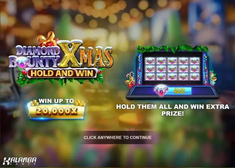 Diamond Bounty Xmas Hold and Win!  Real Money Slot made by Kalamba Games - Introduction Screen